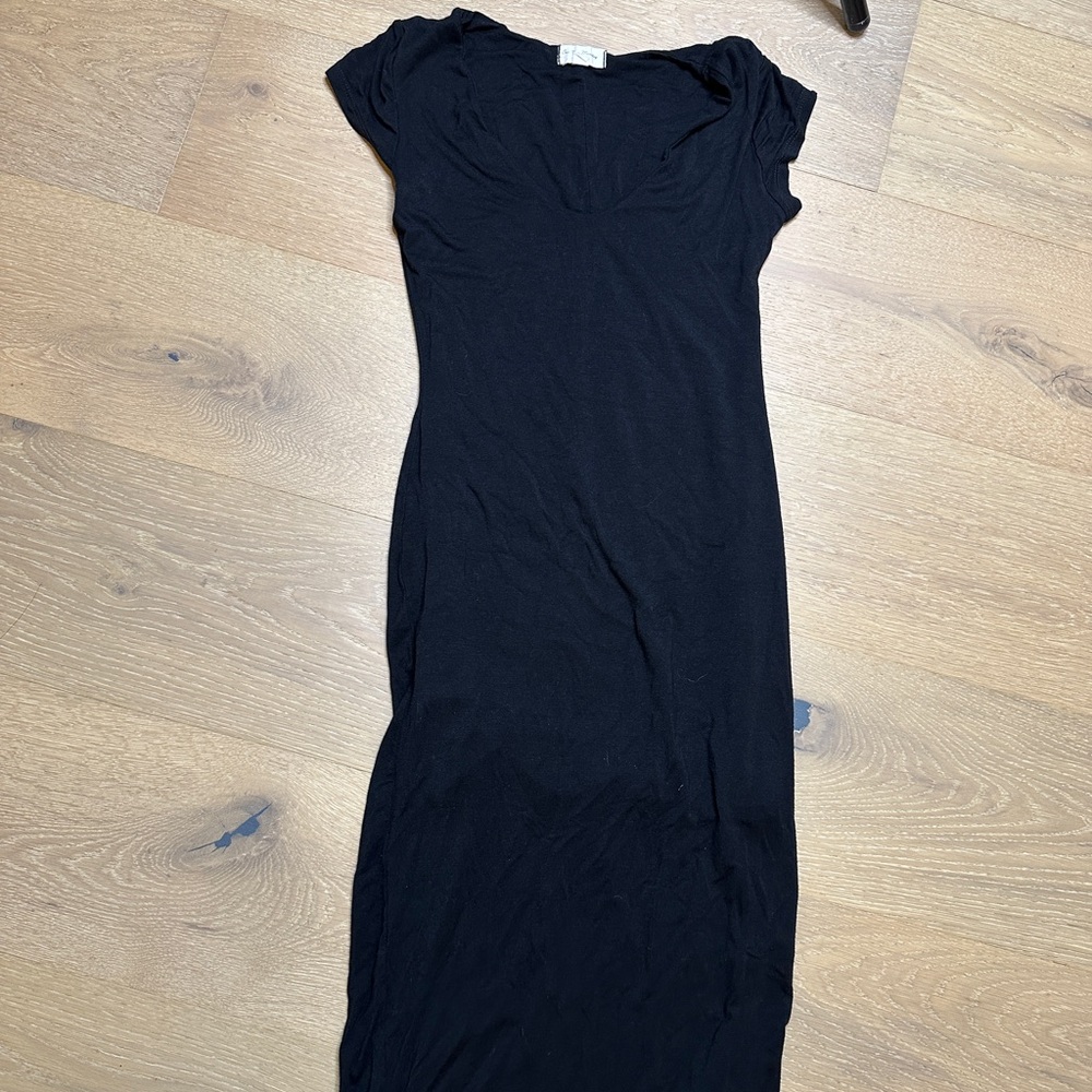 See You Monday Black Midi Dress